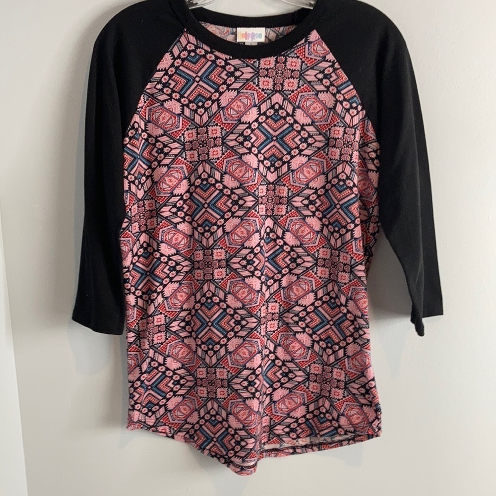 lularoe pink & black colorblock shirt small